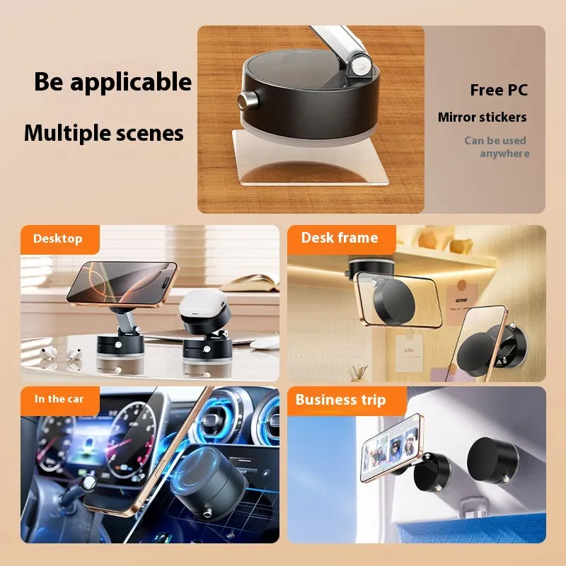 Multifunctional Vacuum Suction Cup Foldable Retractable Double-sided Magnetic Phone Holder